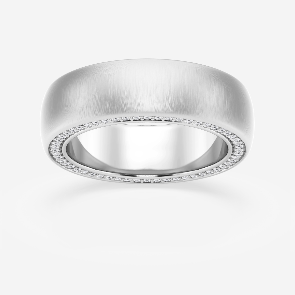 2/3 ctw Round Lab Grown Diamond 7mm Domed Satin Finish Eternity Band